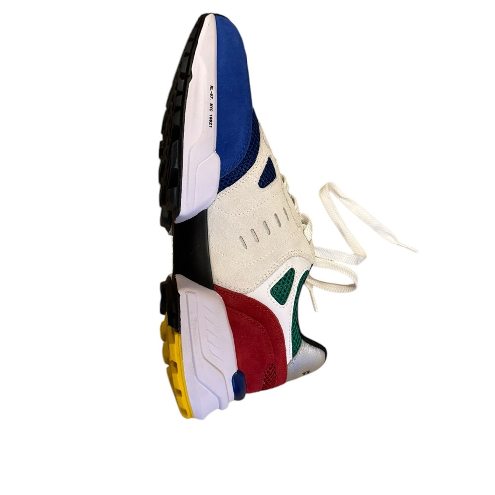 Polo by Ralph Lauren Colorblock Suede Mesh Men's Shoes - Black and White